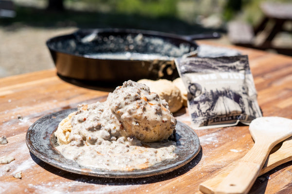 Bear Buttermilk Biscuits and Gravy