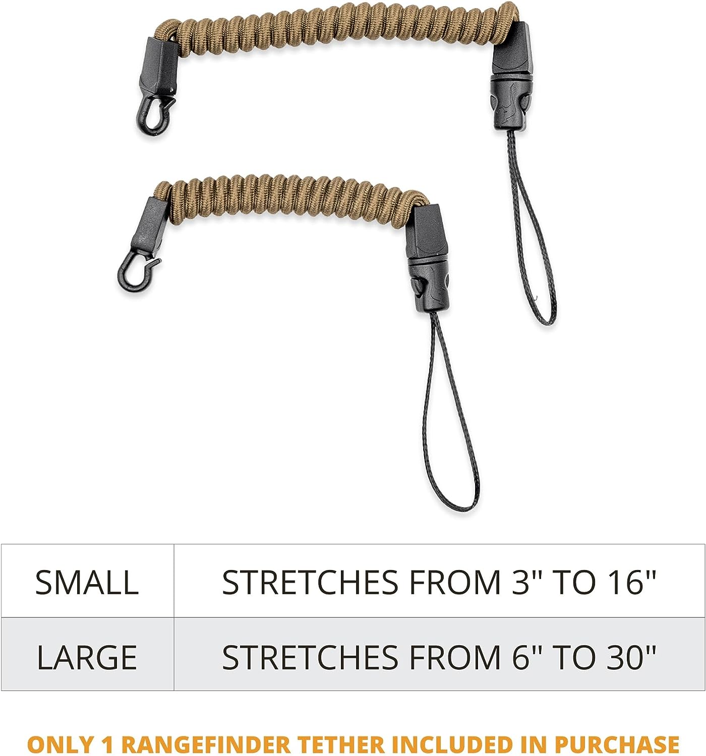 Coiled 550 Paracord Tether USA Made Tether Realtree Camo | Nikon Rangefinder  Retractable Lanyard