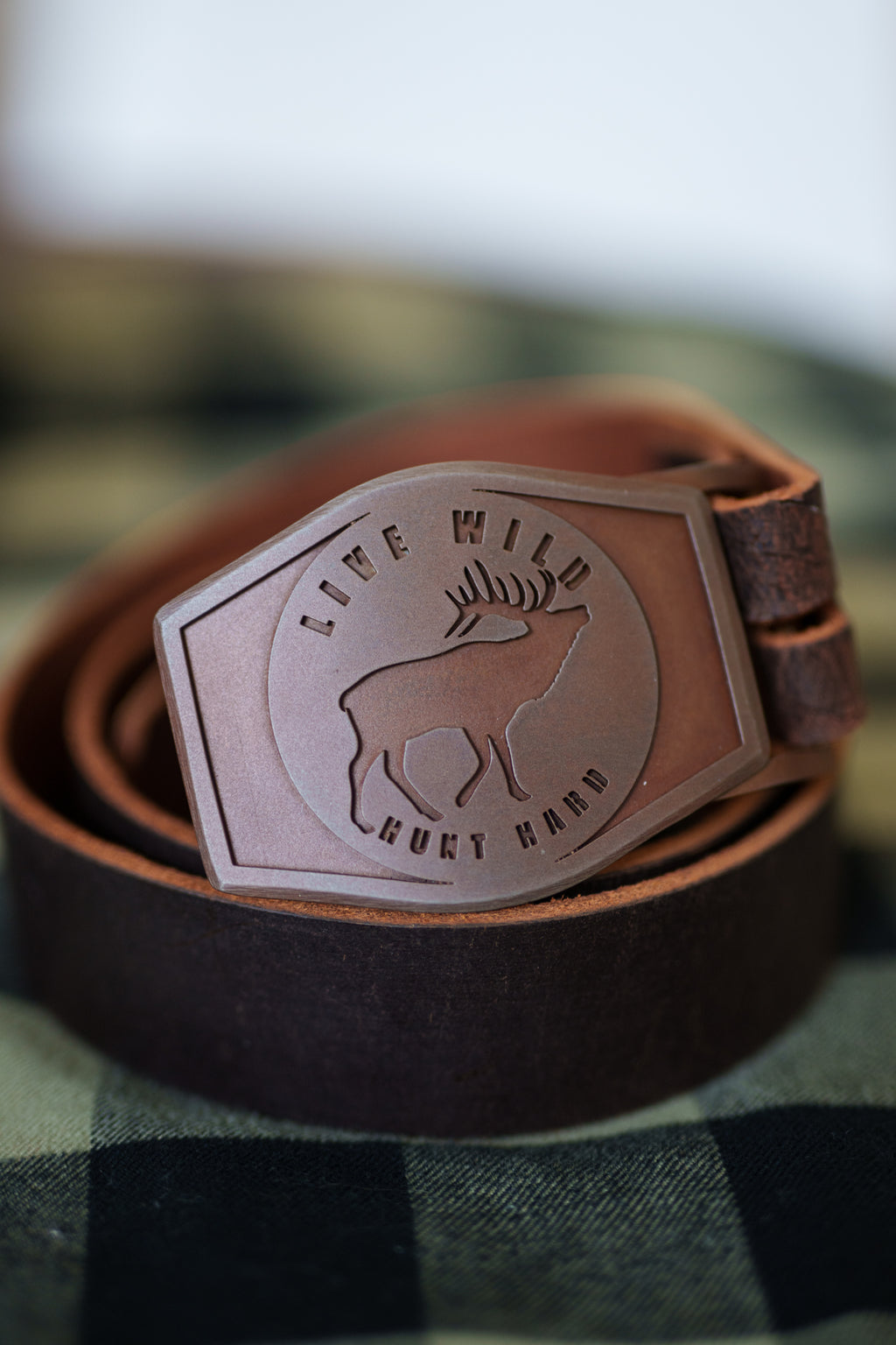 LIVE WILD ELK RUST W/ BROWN LEATHER BELT