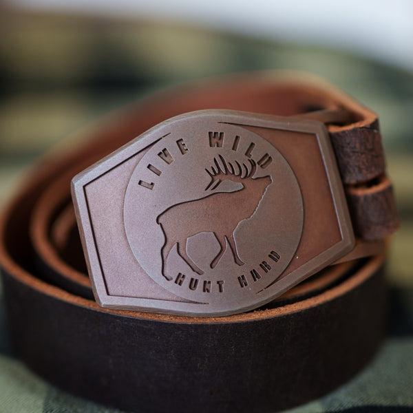 LIVE WILD ELK RUST W/ BROWN LEATHER BELT – Remi Warren LIVE WILD ELK RUST W/ BROWN LEATHER BELT – Remi Warren
