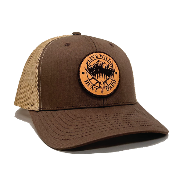 Leather Circle Crest- Brown/Tan