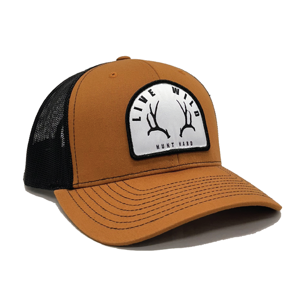 Mule Deer Antlers Patch - Caramel/Black